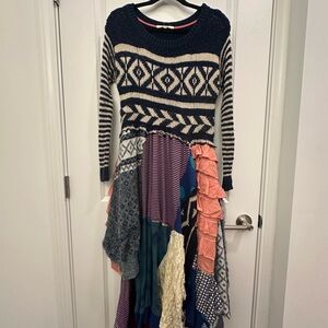 Bohemian Long Sleeve Patchwork Dress
